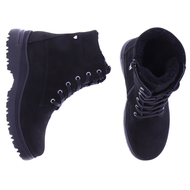 Hartjes | Calora | Schwarz | Nubukleder-Lammfellfutter | Weite: H | 1722802-0100 | Damen Stiefel