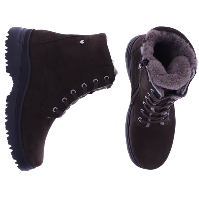 Hartjes | Calora | Dunkelbraun | Nubukleder-Lammfellfutter | Weite: H | 1722802-7700 | Damen Stiefel
