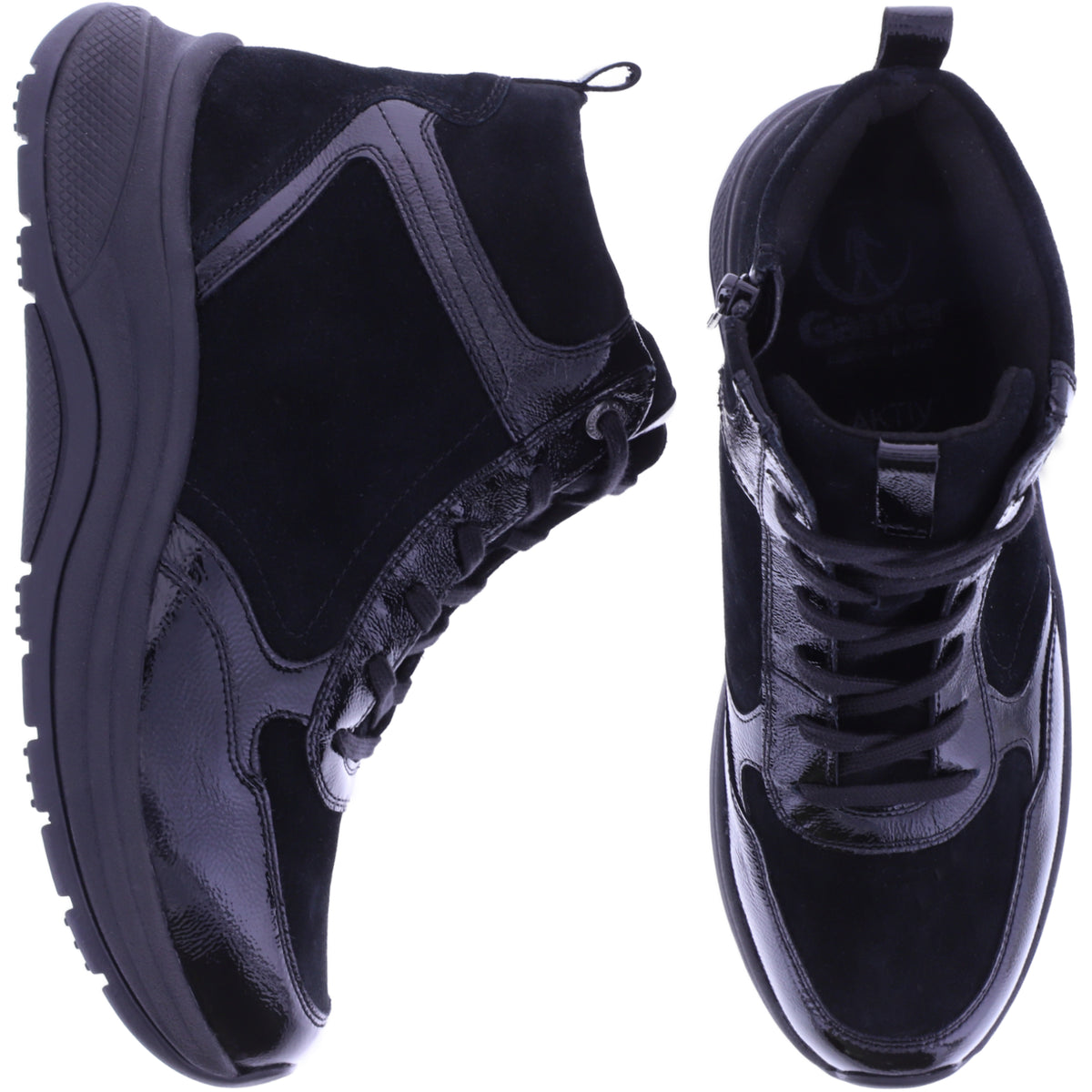 Ganter AKTIV | High Flyer | Schwarz Knautschlack | Weite: H | Leder | 0-201872-0100 | Damen Booties