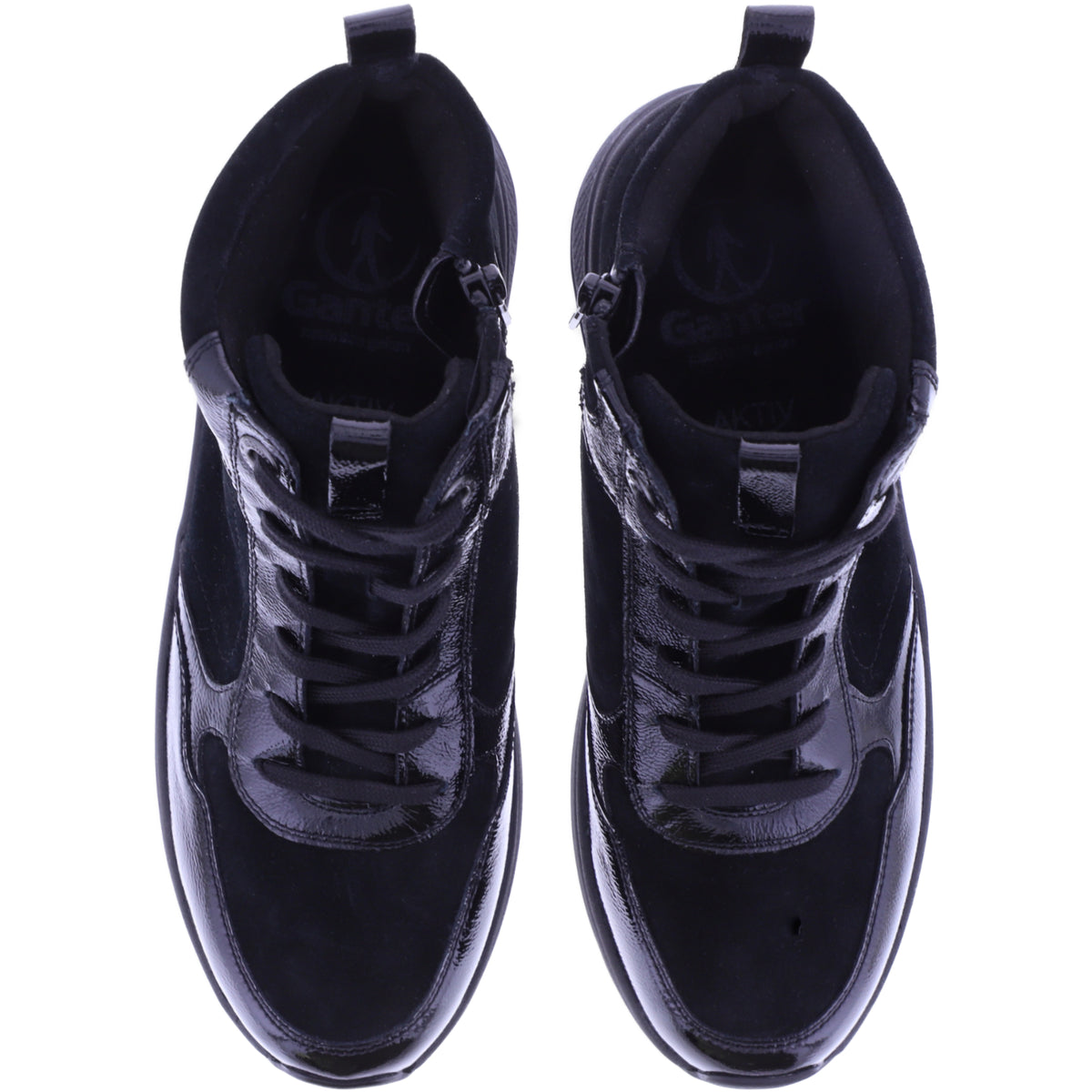 Ganter AKTIV | High Flyer | Schwarz Knautschlack | Weite: H | Leder | 0-201872-0100 | Damen Booties