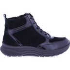 Ganter AKTIV | High Flyer | Schwarz Knautschlack | Weite: H | Leder | 0-201872-0100 | Damen Booties