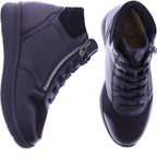 Ganter | Kira | Schwarz | Leder-Knautschlack | Sensitiv | Weite: K | 0-209281-0100 | Damen Bootie
