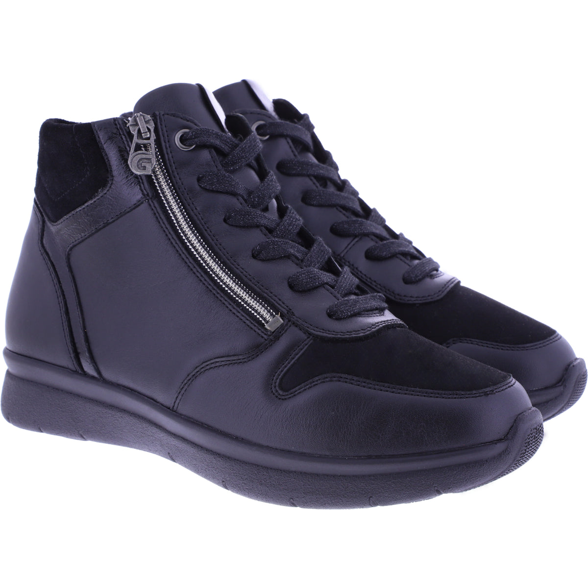 Ganter | Kira | Schwarz | Leder-Knautschlack | Sensitiv | Weite: K | 0-209281-0100 | Damen Bootie