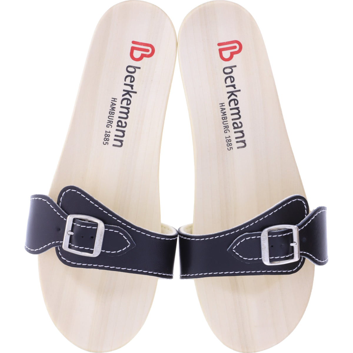 Berkemann / Hamburg-Sandale / B102 / Schwarz Glattleder / Sohle: Natur / Art: 00102-900 / Unisex