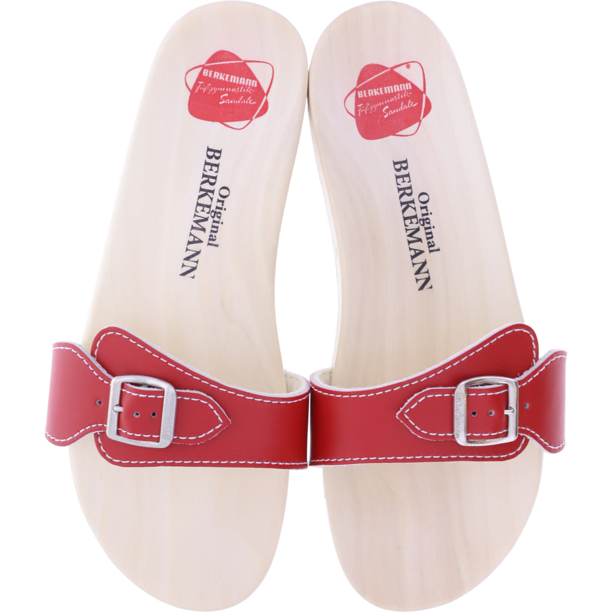 Berkemann / Original-Sandale / B100 / Rot Glattleder / Sohle: Natur / Art: 00100-200 / Unisex