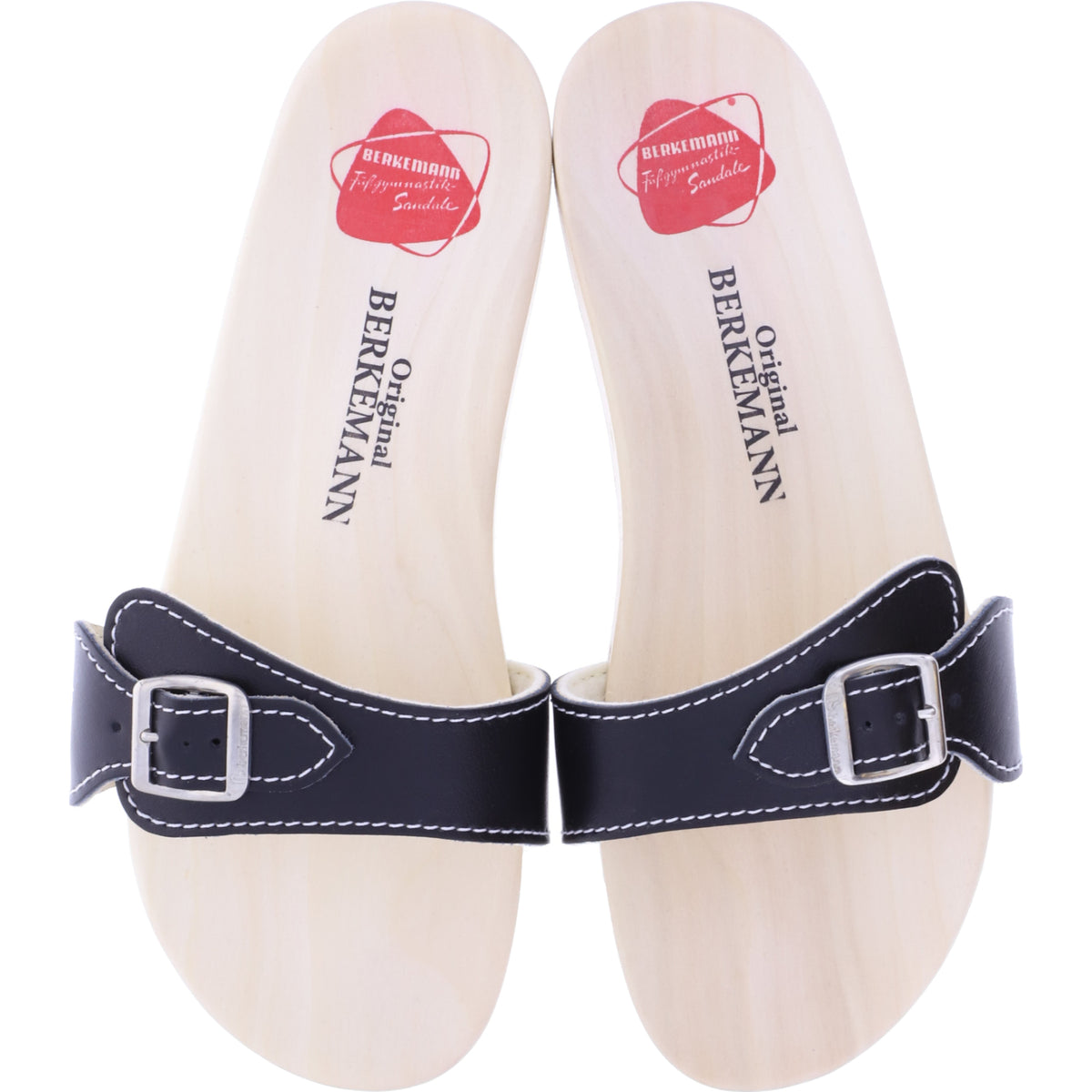 Berkemann | Original-Sandale | B100 | Schwarz Glattleder | Sohle: Natur | 00100-900 | Unisex
