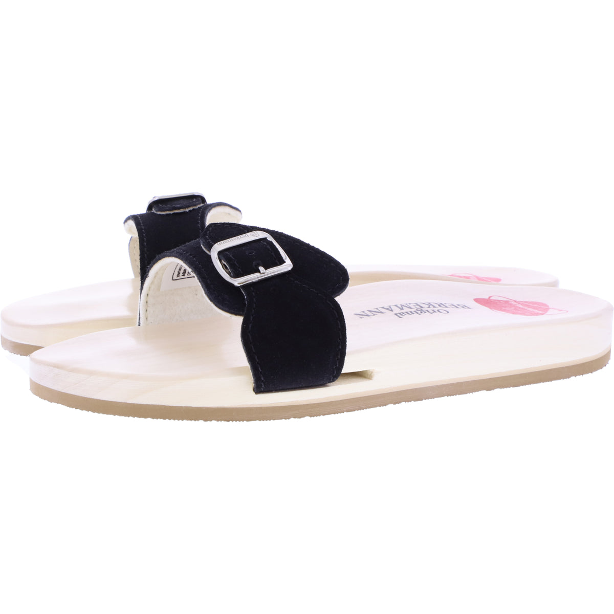 Berkemann / Original-Sandale / B100 / Schwarz Velours / Sohle: Natur / Art: 00100-991 / Unisex
