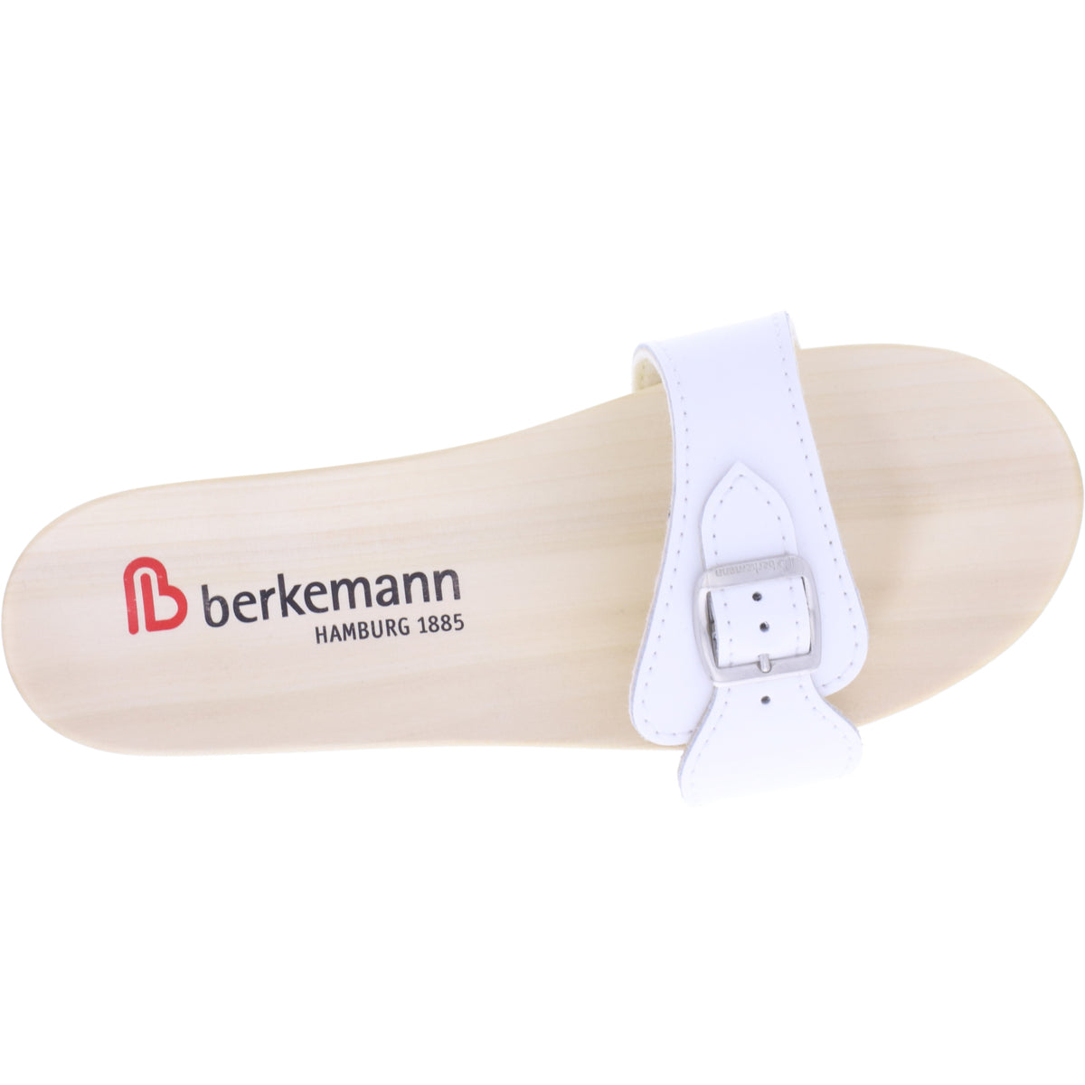 Berkemann / Hamburg-Sandale / B102 / Weiß Glattleder / Sohle: Natur / Art: 00102-100 / Unisex