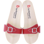 Berkemann / Hamburg-Sandale / B102 / Rot Glattleder / Sohle: Natur / Art: 00102-200 / Unisex