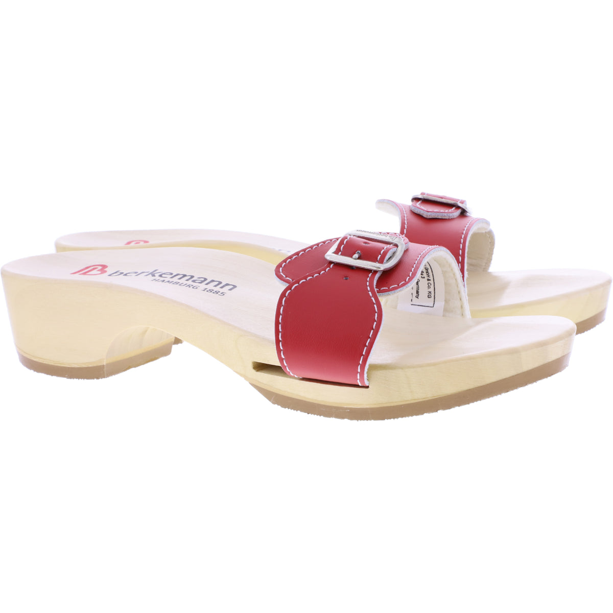 Berkemann / Hamburg-Sandale / B102 / Rot Glattleder / Sohle: Natur / Art: 00102-200 / Unisex