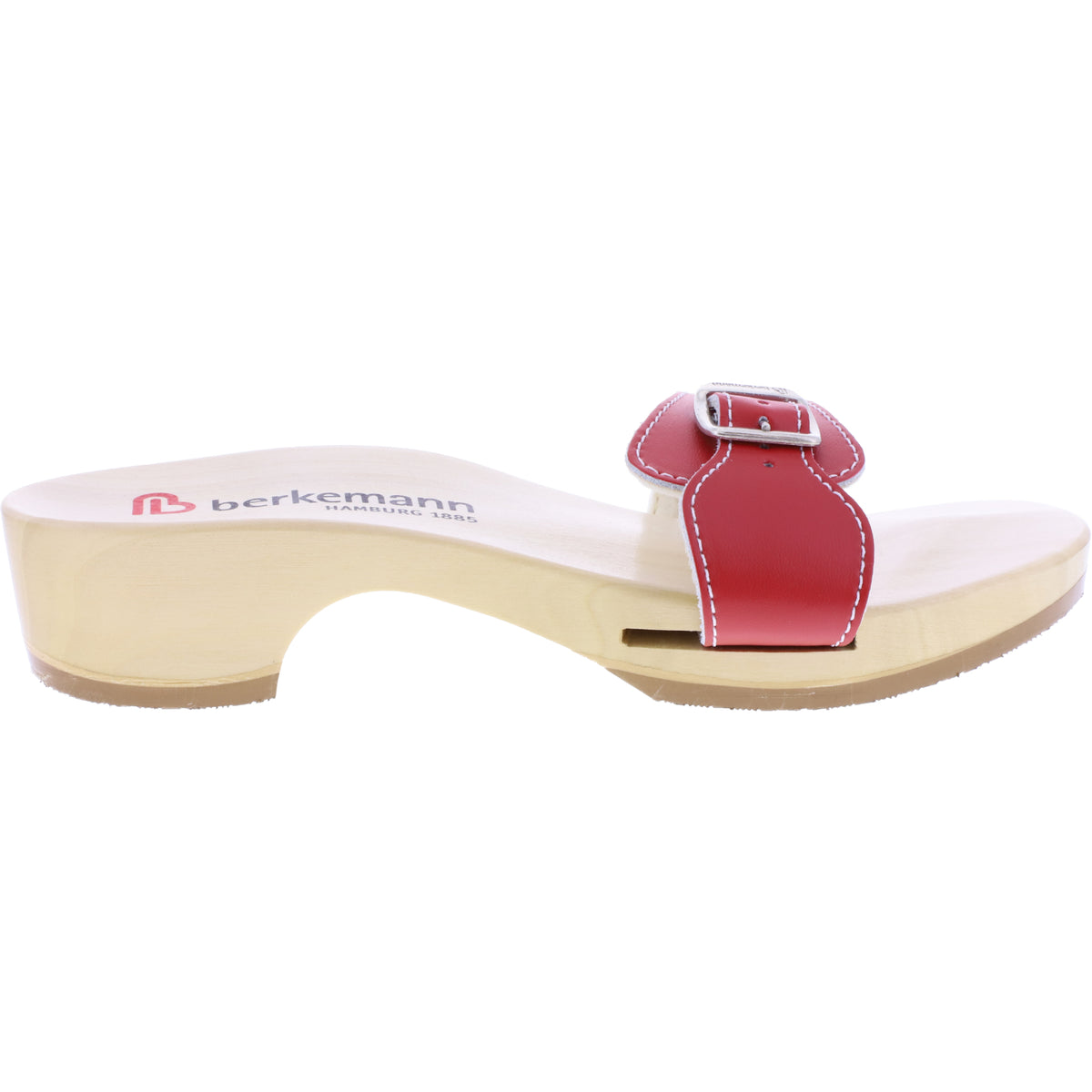 Berkemann / Hamburg-Sandale / B102 / Rot Glattleder / Sohle: Natur / Art: 00102-200 / Unisex