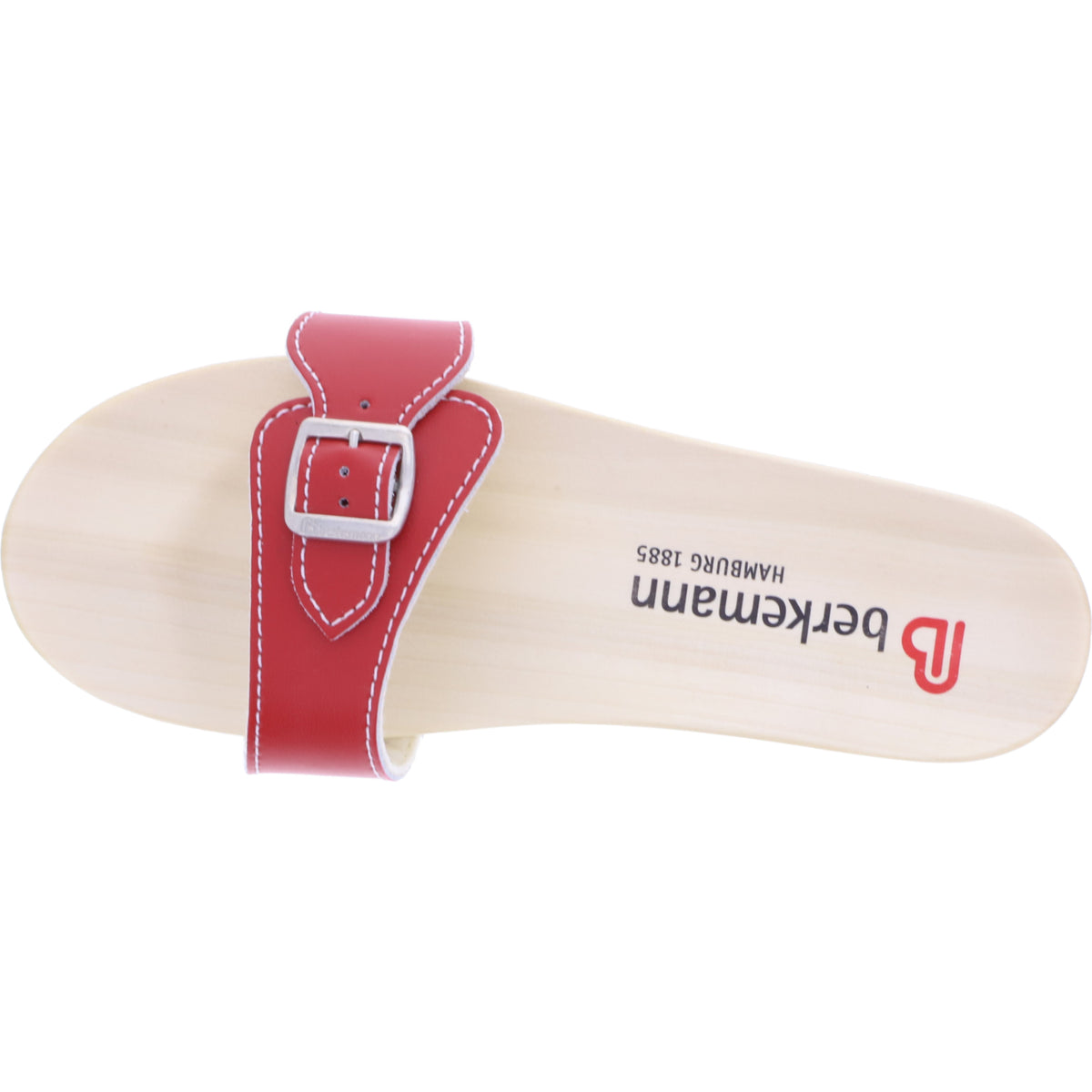 Berkemann / Hamburg-Sandale / B102 / Rot Glattleder / Sohle: Natur / Art: 00102-200 / Unisex