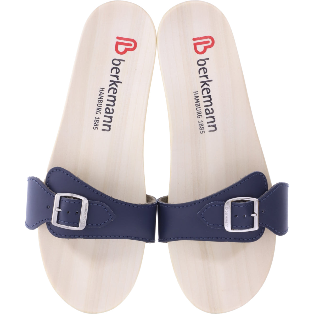 Berkemann / Hamburg-Sandale / Dunkelblau Glattleder / Sohle: Natur / Art: 00102-300/ Unisex