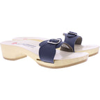 Berkemann / Hamburg-Sandale / Dunkelblau Glattleder / Sohle: Natur / Art: 00102-300/ Unisex
