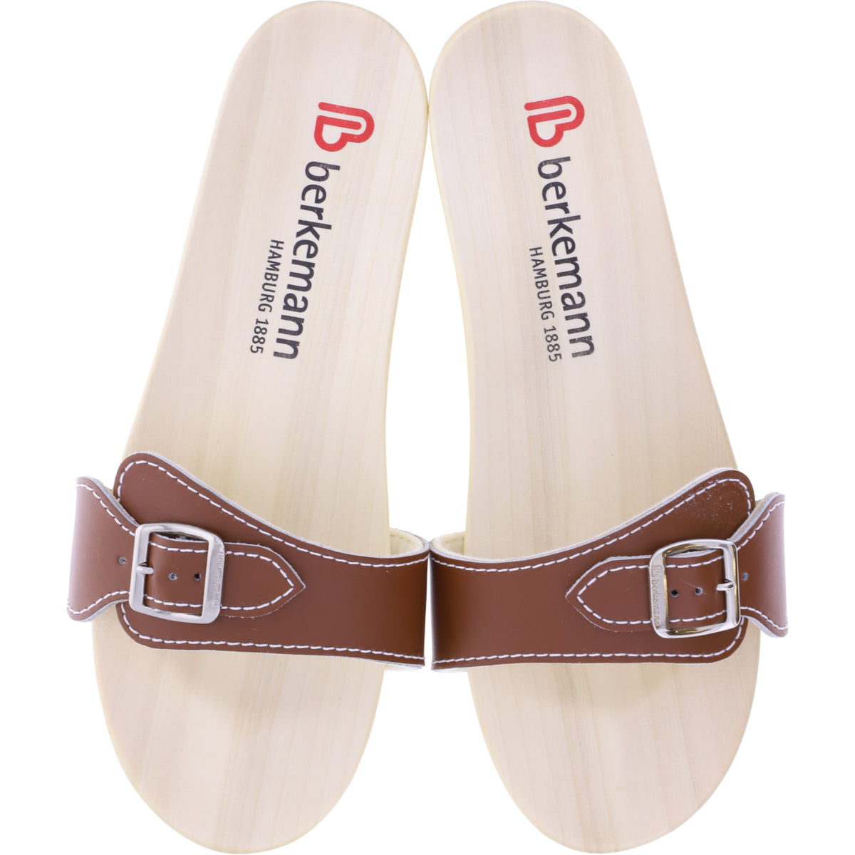 Berkemann / Hamburg-Sandale / B102 / Braun Glattleder / Sohle: Natur / Art: 00102-400 / Unisex