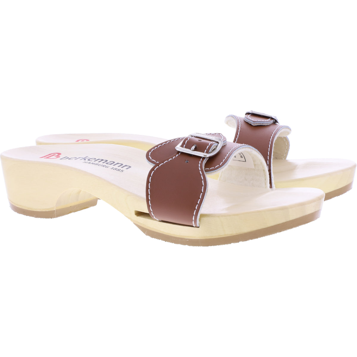 Berkemann / Hamburg-Sandale / B102 / Braun Glattleder / Sohle: Natur / Art: 00102-400 / Unisex