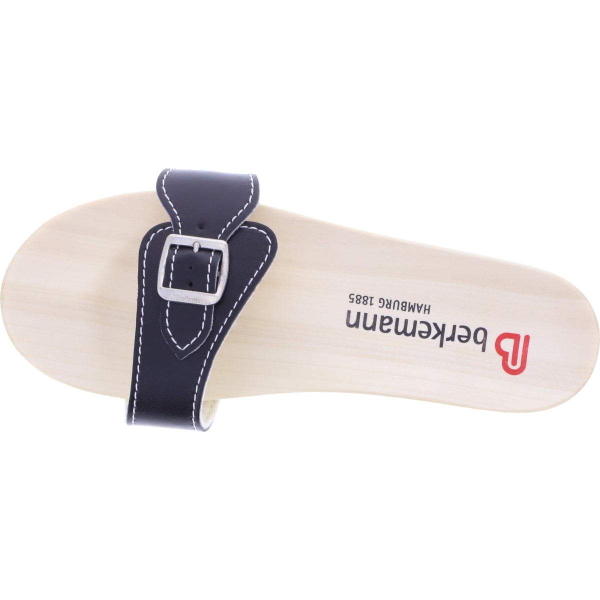Berkemann / Hamburg-Sandale / B102 / Schwarz Glattleder / Sohle: Natur / Art: 00102-900 / Unisex