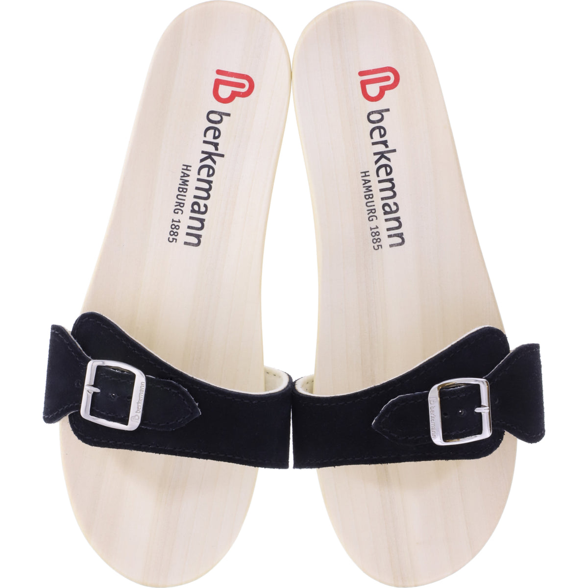 Berkemann / Hamburg-Sandale / B102 / Schwarz Velours / Sohle: Natur / Art: 00102-991 / Unisex