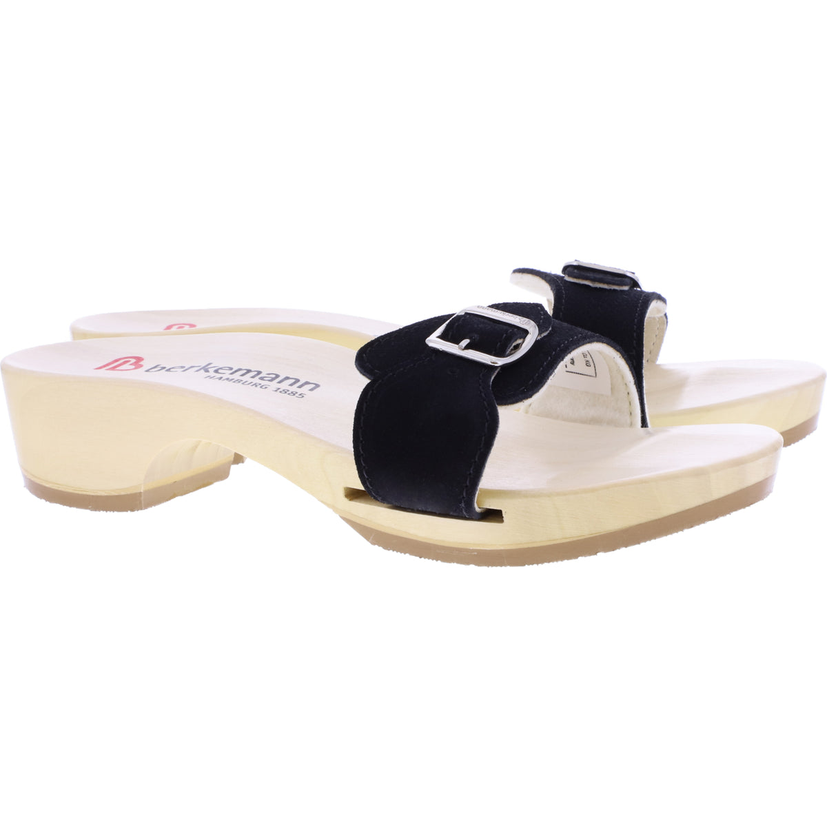 Berkemann / Hamburg-Sandale / B102 / Schwarz Velours / Sohle: Natur / Art: 00102-991 / Unisex