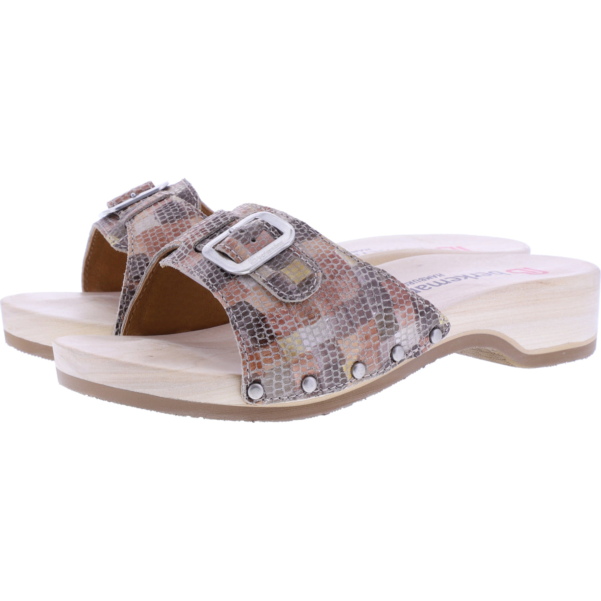 Berkemann / Hamburg / Beige/Braun Multiboa Leder / Art: 00110-440 / Damen Holzsandalen