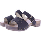 Berkemann | Helgoland | Schwarz Fettleder | *Exklusiv bei HOUSEOFSHOES* | Damen Holzsandalen