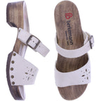 Berkemann | Helgoland | Beige Shiny Leder | *Exklusiv bei HOUSEOFSHOES* | Damen Holzsandalen