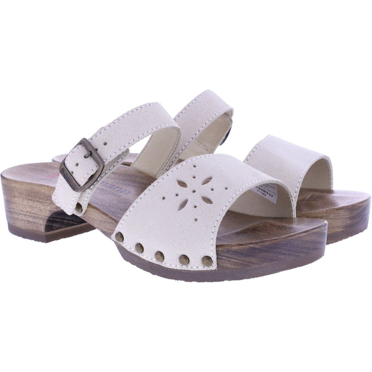 Berkemann | Helgoland | Beige Shiny Leder | *Exklusiv bei HOUSEOFSHOES* | Damen Holzsandalen