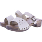 Berkemann | Helgoland | Beige Shiny Leder | *Exklusiv bei HOUSEOFSHOES* | Damen Holzsandalen