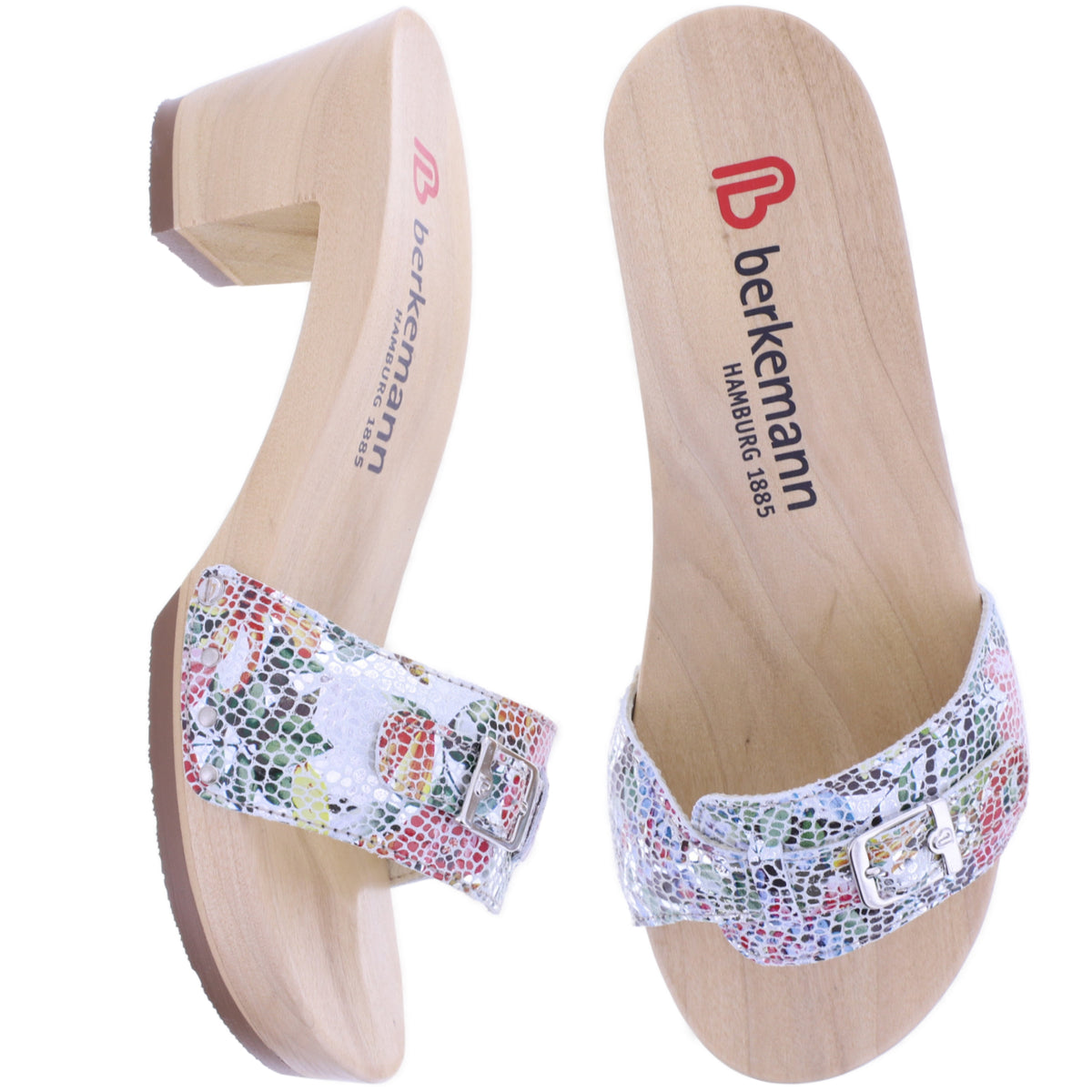Berkemann | Peggy | Multicolor Dschungel Leder | *Exklusiv bei HOUSEOFSHOES* | Damen Holzsandalen
