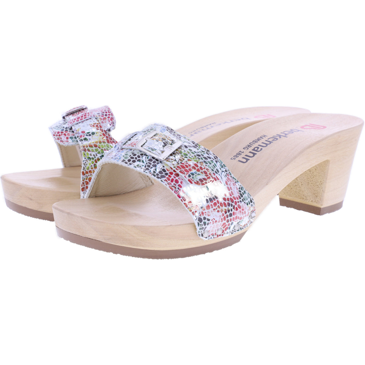 Berkemann | Peggy | Multicolor Dschungel Leder | *Exklusiv bei HOUSEOFSHOES* | Damen Holzsandalen