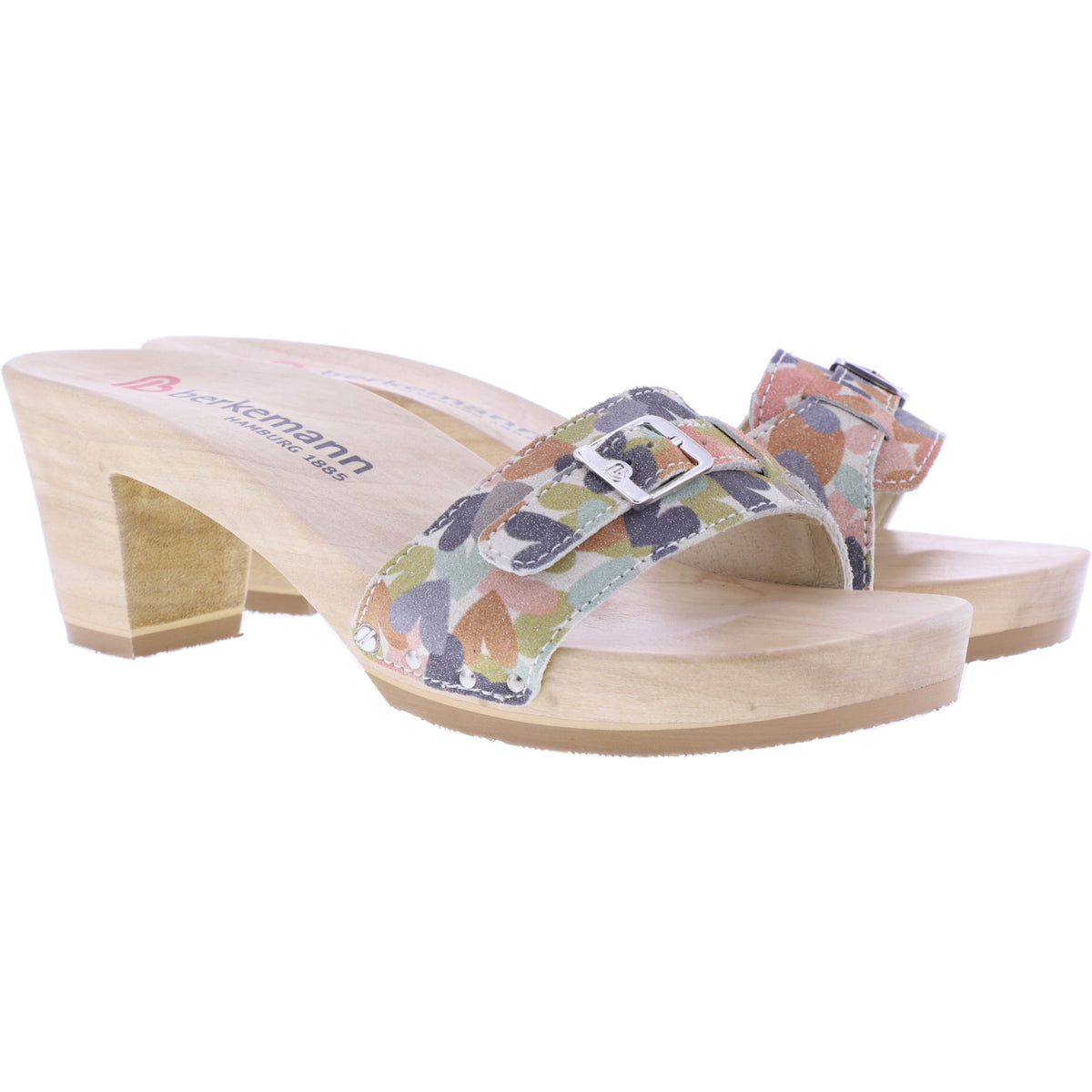 Berkemann / Peggy / Multicolor Hell-Abstrakt Leder / Art: 00200-710 / Damen Holzsandalen