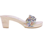 Berkemann / Peggy / Multicolor Hell-Abstrakt Leder / Art: 00200-710 / Damen Holzsandalen