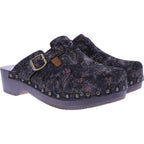 Berkemann / Riemen-Toeffler / Gold-Glamour Flowers Leder / 00402-740 / Damen Holzclogs
