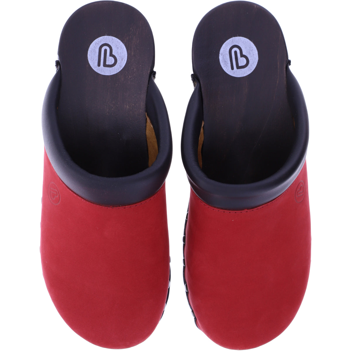 Berkemann / Soft-Toeffler / Feuerrot Softnubukleder / Art: 00412-139 / Unisex Holzclogs