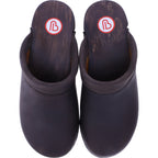 Berkemann | Soft-Toeffler | Dunkelbraun Kalbsfettleder | 00412-481 | Unisex Holzclogs