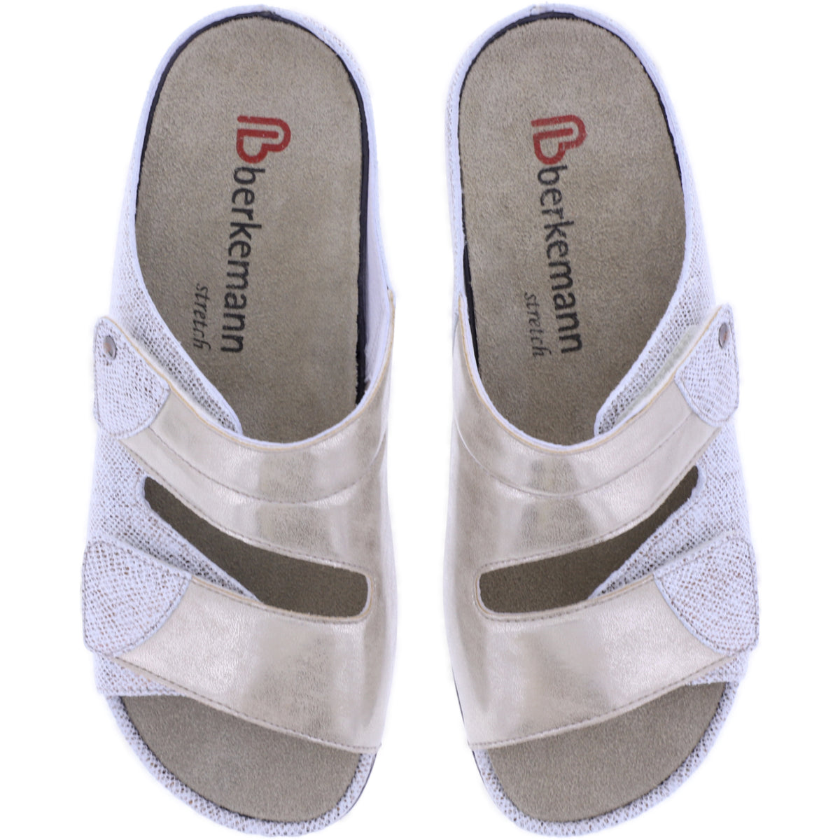 Berkemann | Finja | Bornze Glitter Leder-Stretch | Form: Melbourne | 01021-877 | Damen Pantoletten