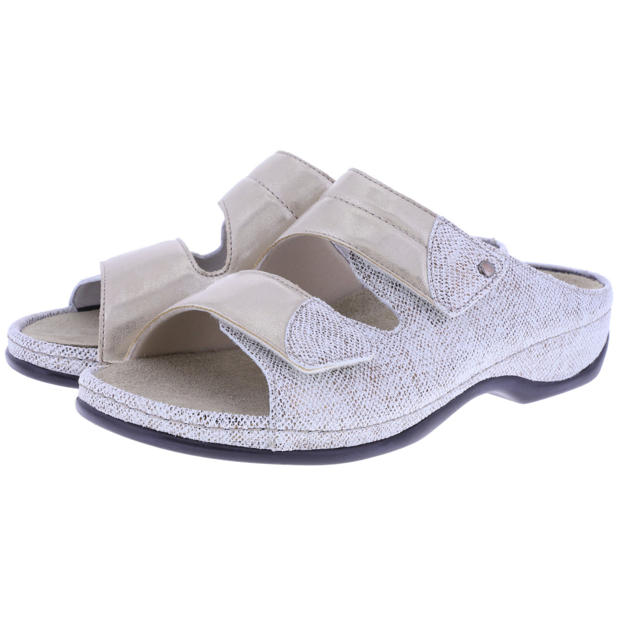 Berkemann | Finja | Bornze Glitter Leder-Stretch | Form: Melbourne | 01021-877 | Damen Pantoletten