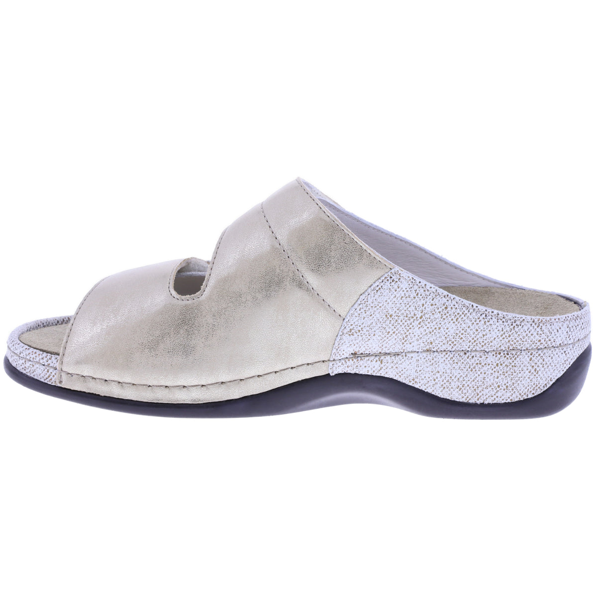 Berkemann | Finja | Bornze Glitter Leder-Stretch | Form: Melbourne | 01021-877 | Damen Pantoletten