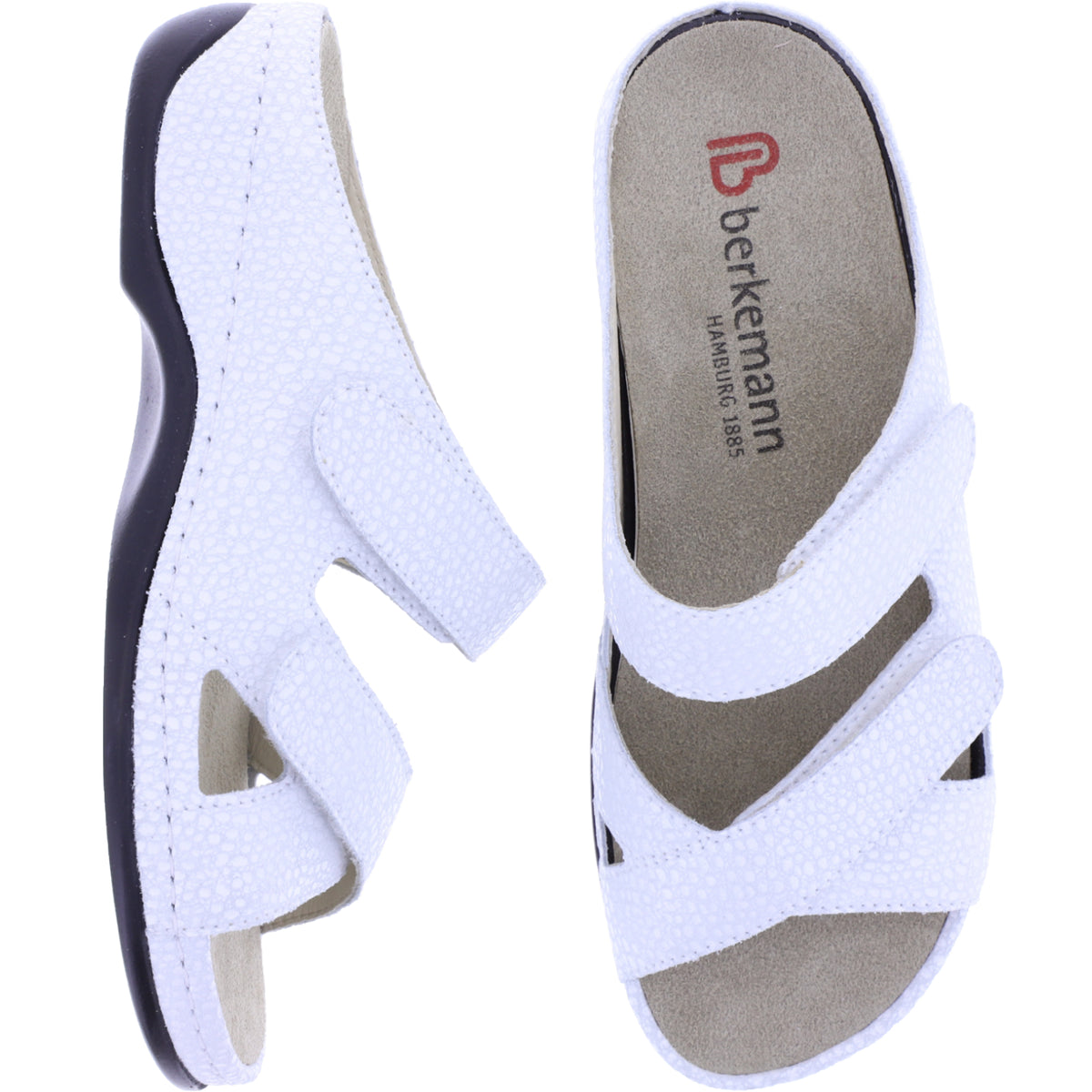 Berkemann | Modell: Felia | Weß PrägelLeder | Form: Melbourne | 01023-113 | Damen Pantoletten