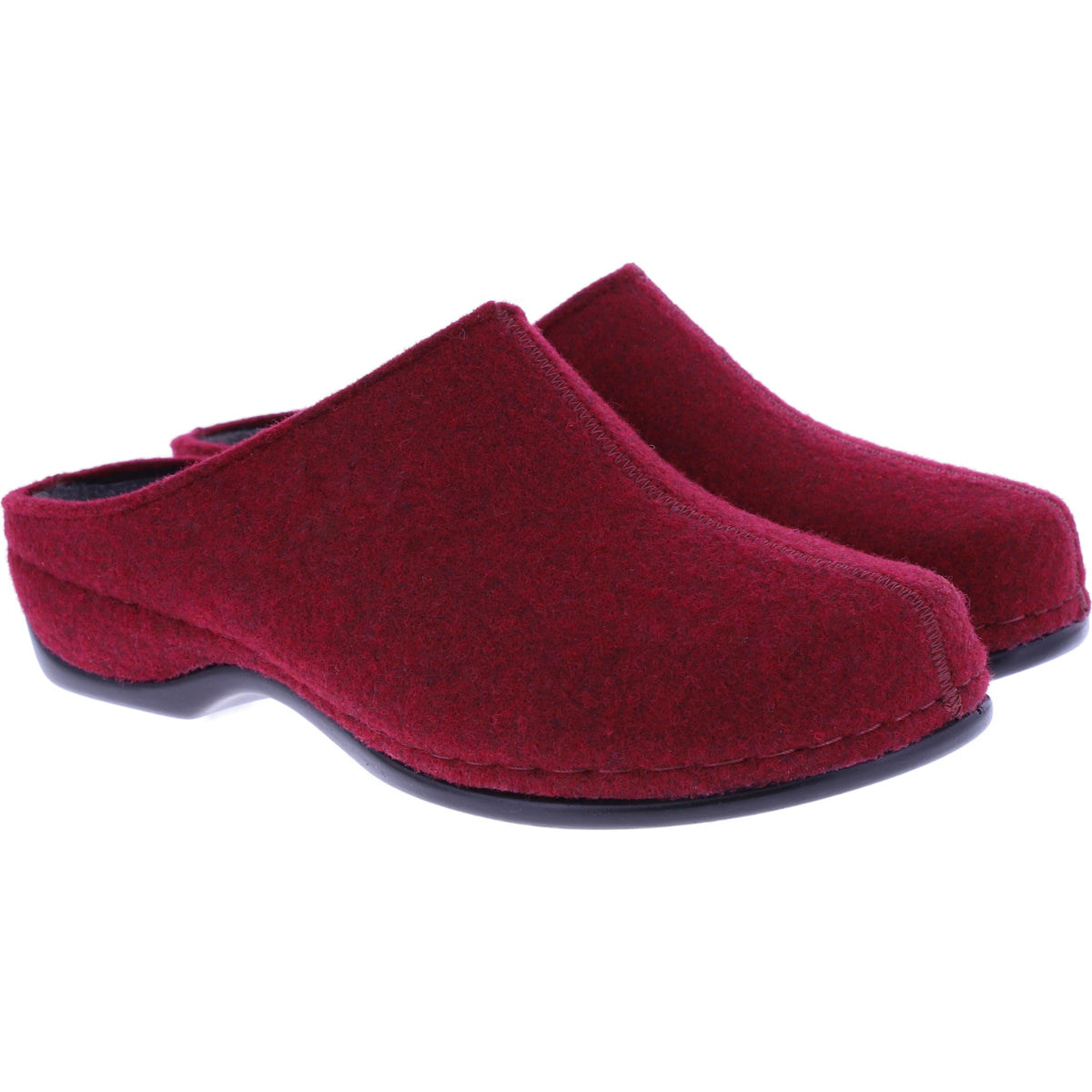Berkemann | Florina | Dunkelrot Filz | Form: Melbourne | 01025-258 | Damen Hausschuhe