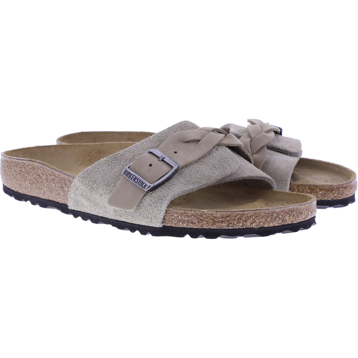 Birkenstock | Oita Braided | Taupe Velours | Leder | Weite: Schmal | 1026730 | Damen Pantoletten