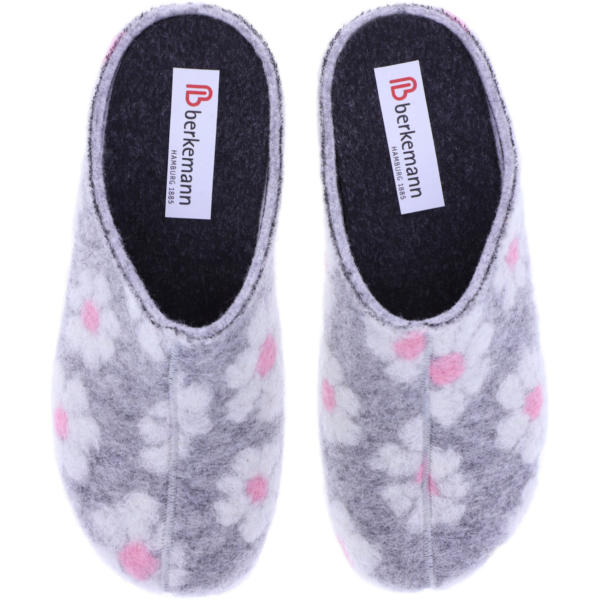 Berkemann | Donata | Hellgrau Floralfilz | Form: Melbourne | Weite: H | 01028-644 | Damen Clogs