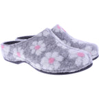 Berkemann | Donata | Hellgrau Floralfilz | Form: Melbourne | Weite: H | 01028-644 | Damen Clogs