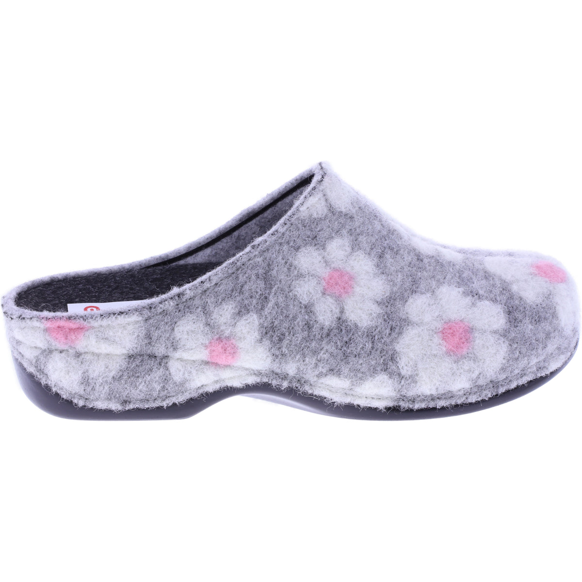 Berkemann | Donata | Hellgrau Floralfilz | Form: Melbourne | Weite: H | 01028-644 | Damen Clogs