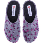 Berkemann | Donata | Hellgrau Tupfen Filz | Form: Melbourne | Weite: H | 01028-645 | Damen Clogs