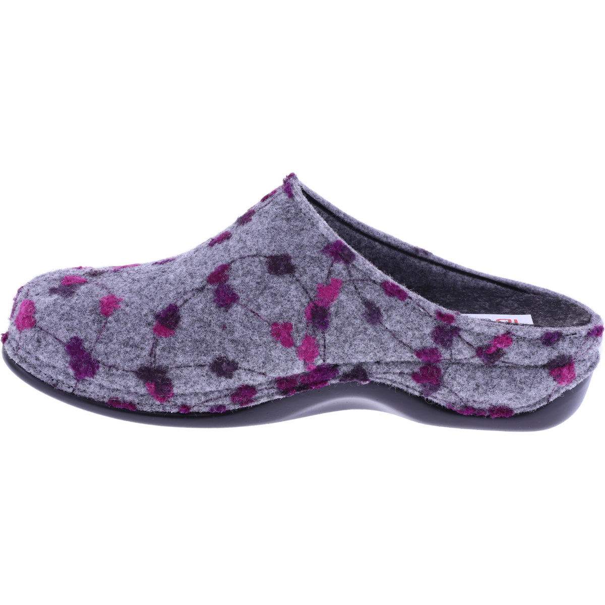 Berkemann | Donata | Hellgrau Tupfen Filz | Form: Melbourne | Weite: H | 01028-645 | Damen Clogs