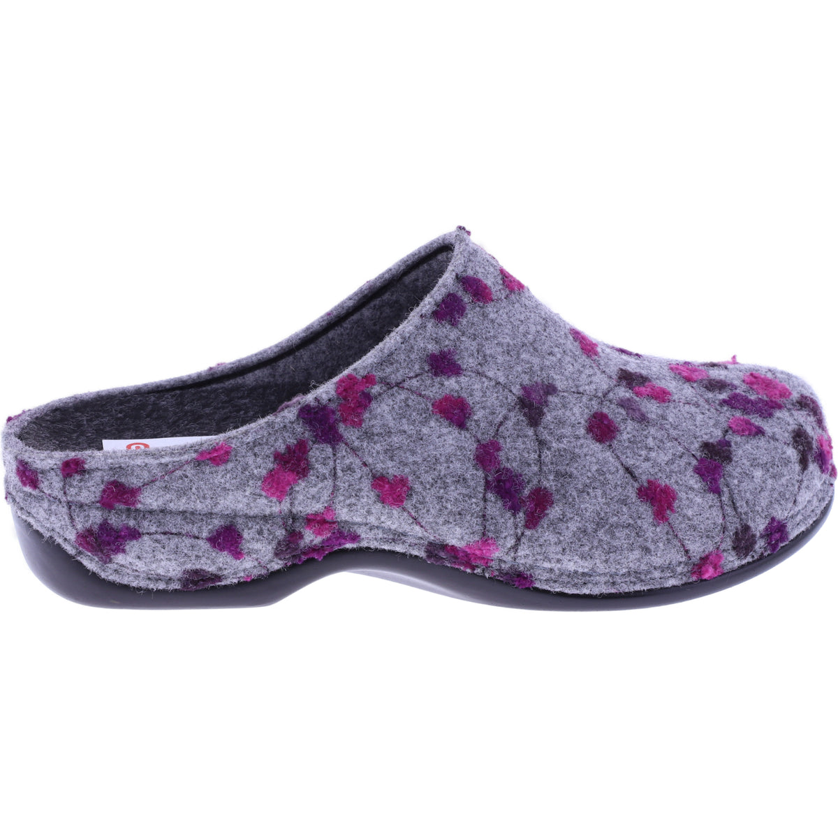Berkemann | Donata | Hellgrau Tupfen Filz | Form: Melbourne | Weite: H | 01028-645 | Damen Clogs