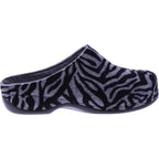 Berkemann | Donata | Grau-Zebra Filz | Form: Melbourne | Weite: H | 01028-654 | Damen Clogs