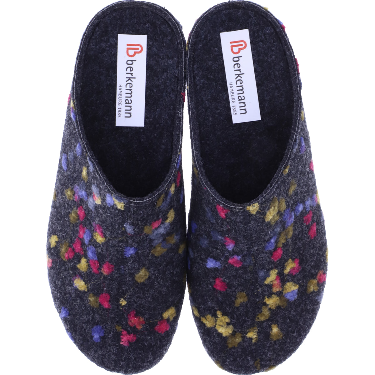 Berkemann | Modell: Donata | Dunkelgrau Tupfen Filz | Form: Melbourne | 01028-914 | Damen Clogs
