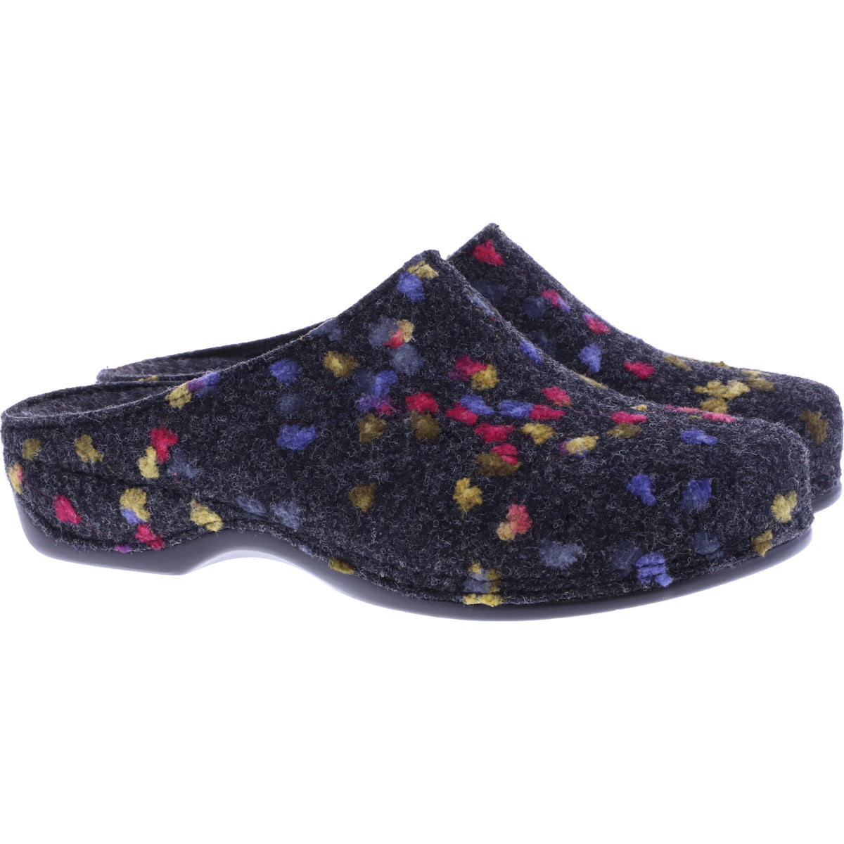 Berkemann | Modell: Donata | Dunkelgrau Tupfen Filz | Form: Melbourne | 01028-914 | Damen Clogs